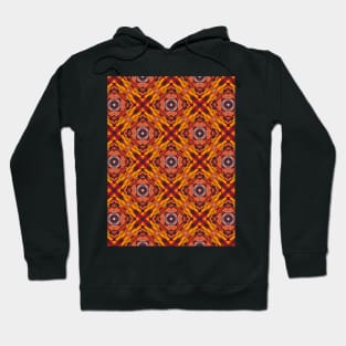 Diamonds and Crosses in Orange and Red Colors - WelshDesignsTP005 Hoodie